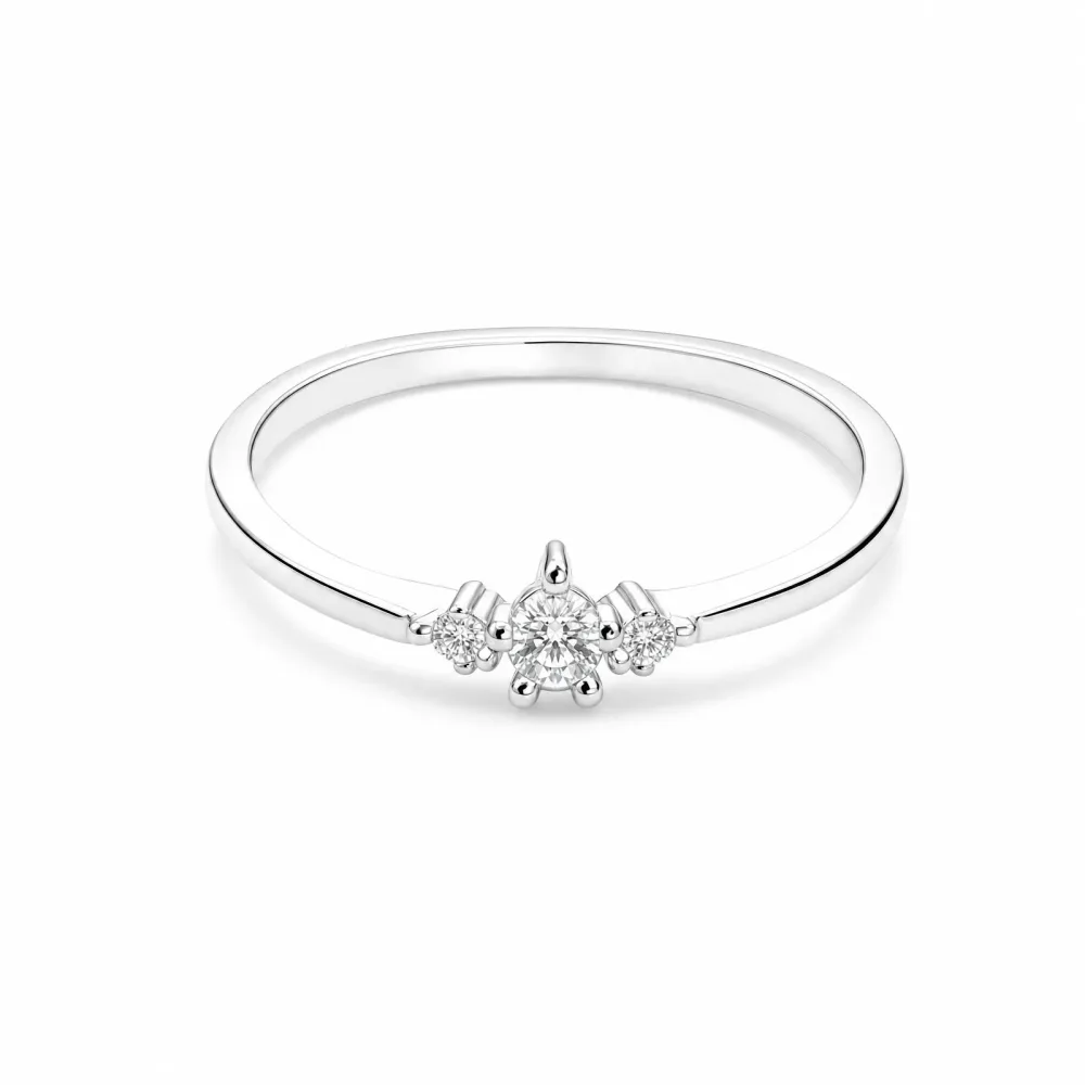 ELLA Juwelen Ring - ELLA Juwelen Ring 585 Gold Weiß mit Brillant - V1801