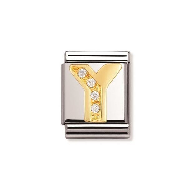 Nomination BIG - BUCHSTABEN Edelstahl, 18K-Gold und Cubic Zirc. (Y)