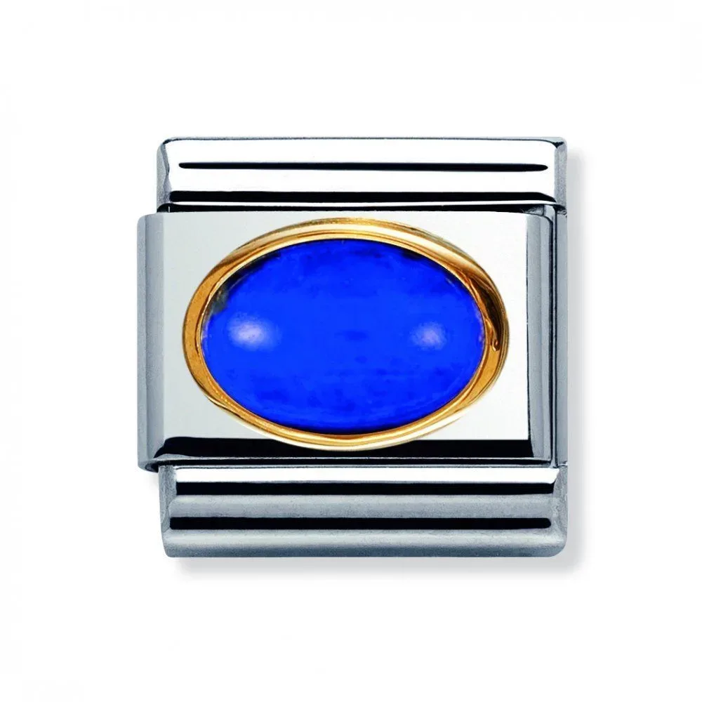 Nomination Classic - EDELSTEINE OVAL aus Edelstahl und 18K-Gold (LAPISLAZULI)