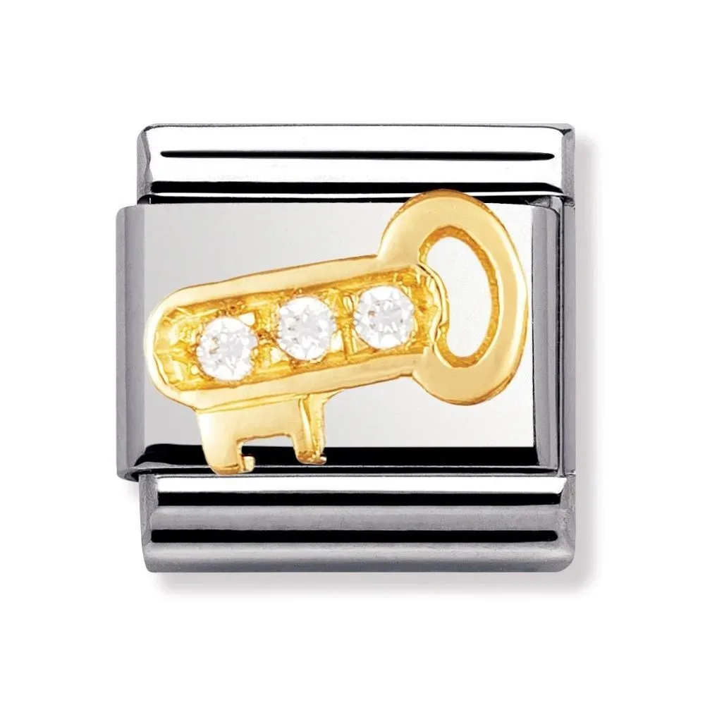 Nomination Classic - DAILY LIFE Edelstahl, 18K-Gold und Cubic Zirc. (Schlussel WEISS)