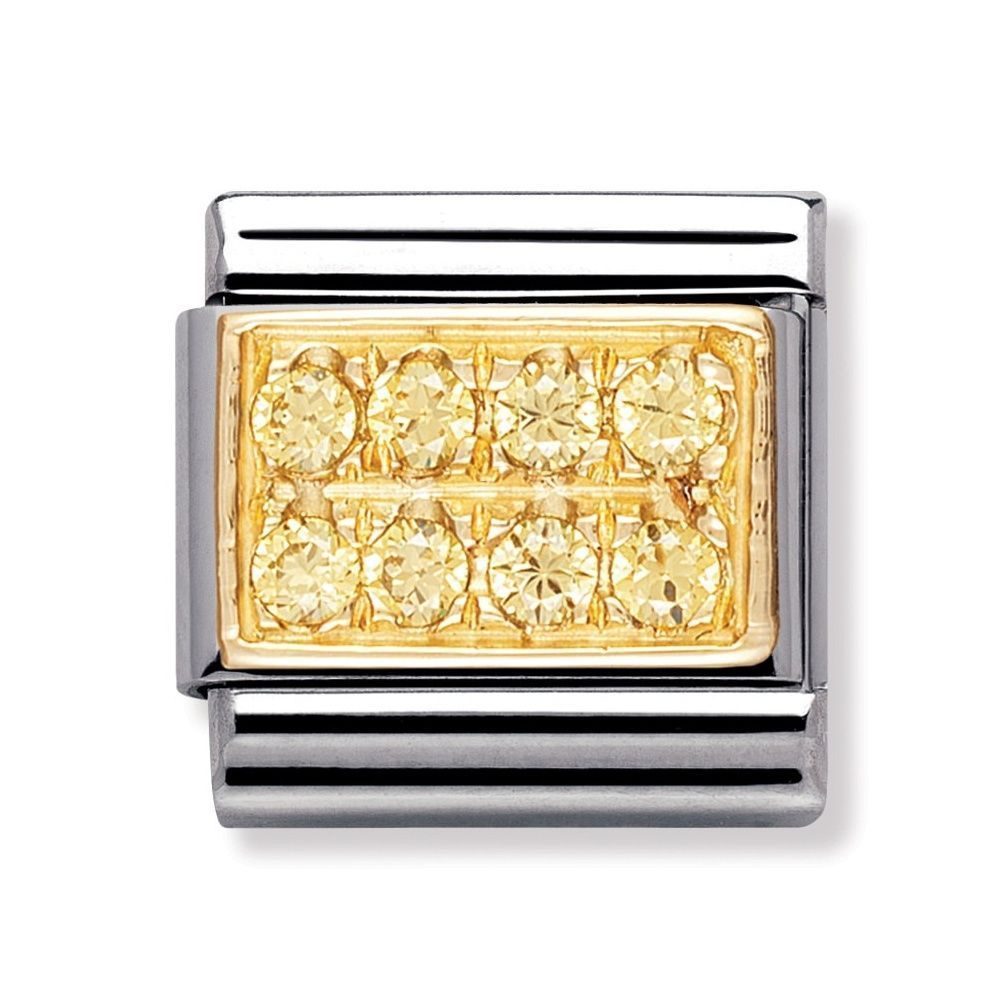 Nomination Classic - PAVE Edelstahl, 18K-Gold und Cubic Zirc. (GELB)