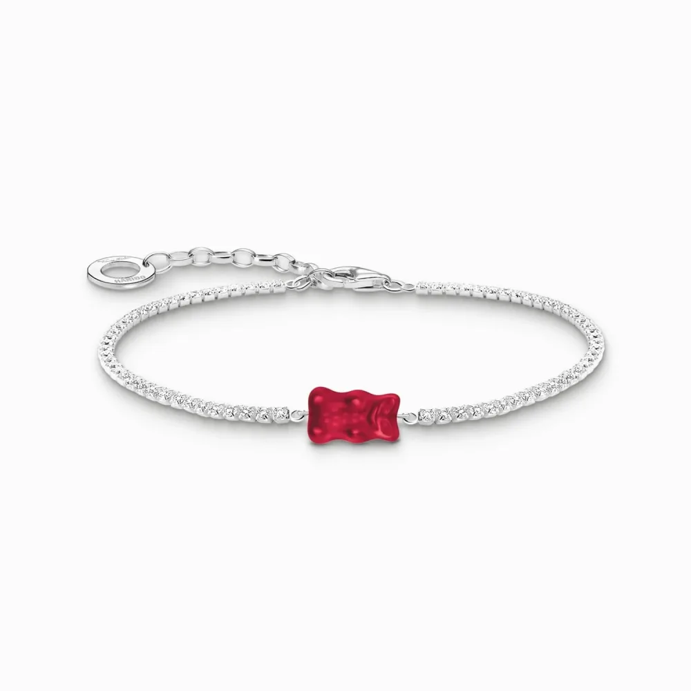 Thomas Sabo Armband - Tennisarmband mit rotem Goldbären - A2187-052-10-L19V