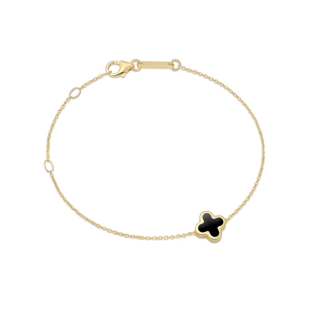 Maja Emulto Armband - Black Clover - EL0004.BR.YG.B