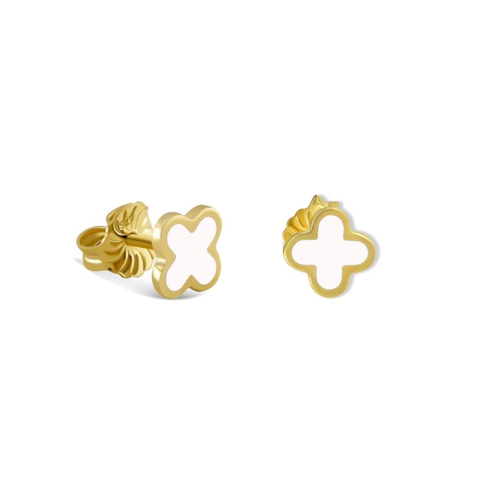 Maja Emulto Ohrstecker - White Clover - EL0005.ER.YG.W