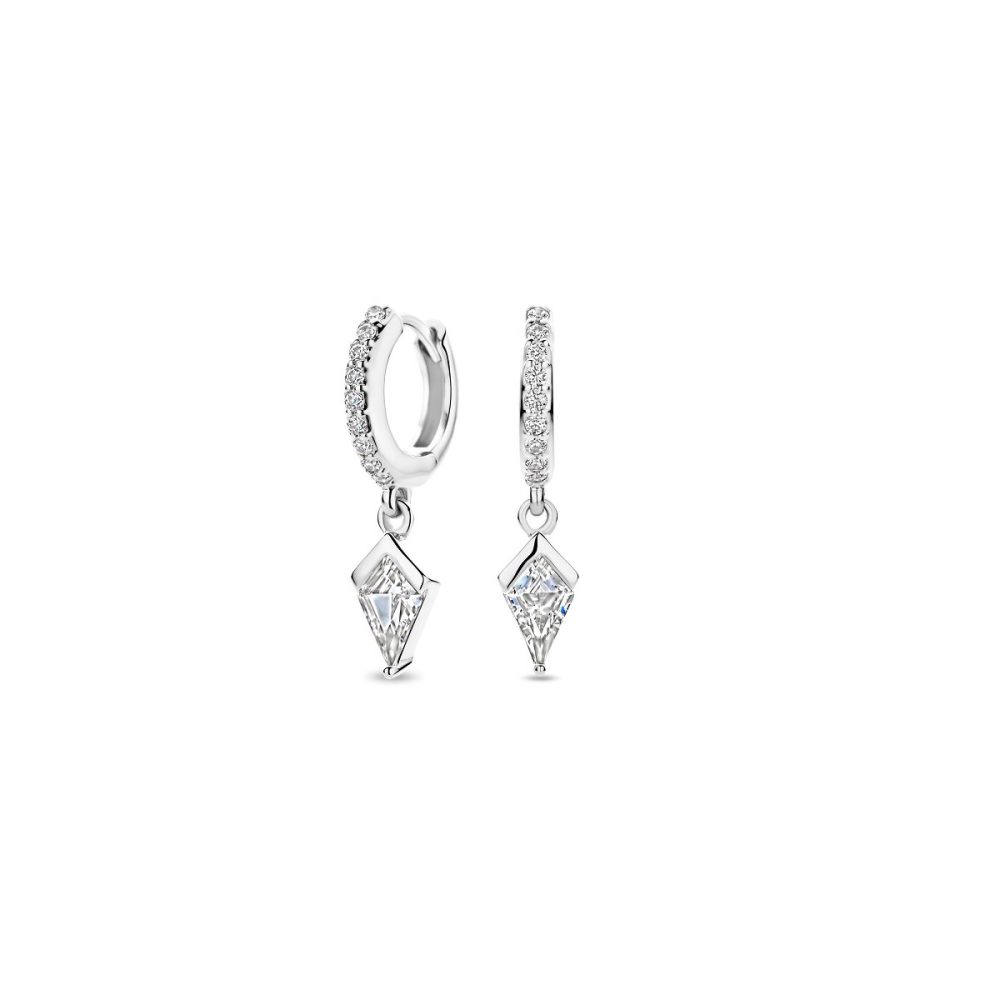 FJF JEWELLERY Creolen - Creole Classic Hoop Pavé - FJF0030044SWH