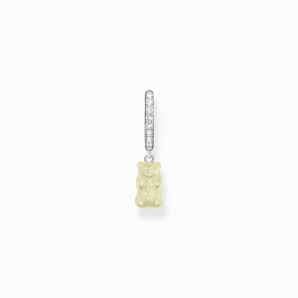 Thomas Sabo Creolen - Einzel-Creole mit weißem Goldbären - CR726-052-14