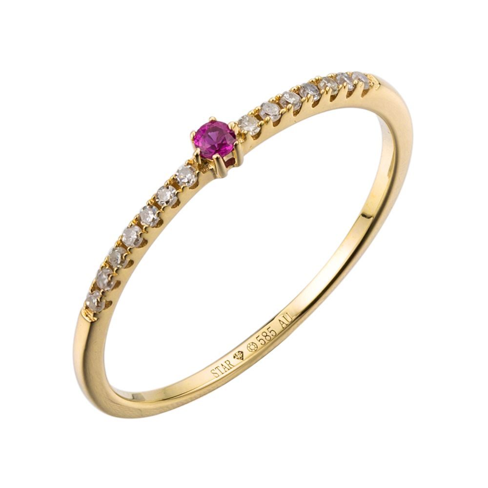 Stardiamant Ring - Brillant Gelbgold 585 - D6485G