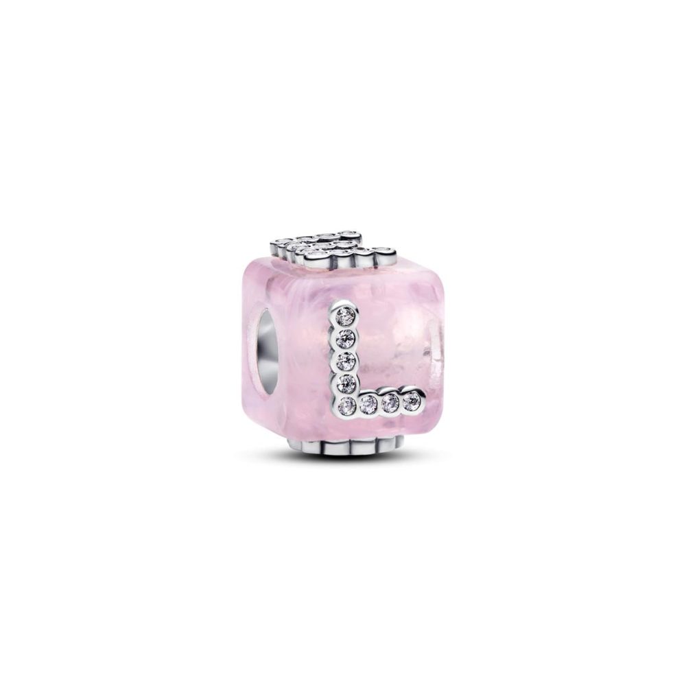 Pandora Charm - Rosafarbener Murano-Glas Liebeswürfel - 794433C01