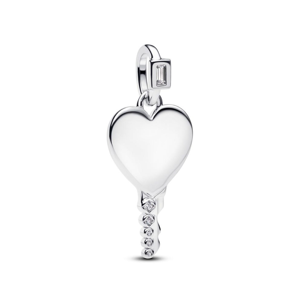 Pandora Charm - Gravierbarer Herz Schlüssel Anhänger - 394353C01