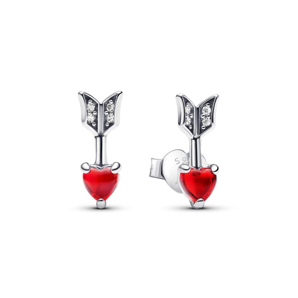 Pandora Ohrstecker - Pfeil & Murano-Glas-Herz - 293668C01