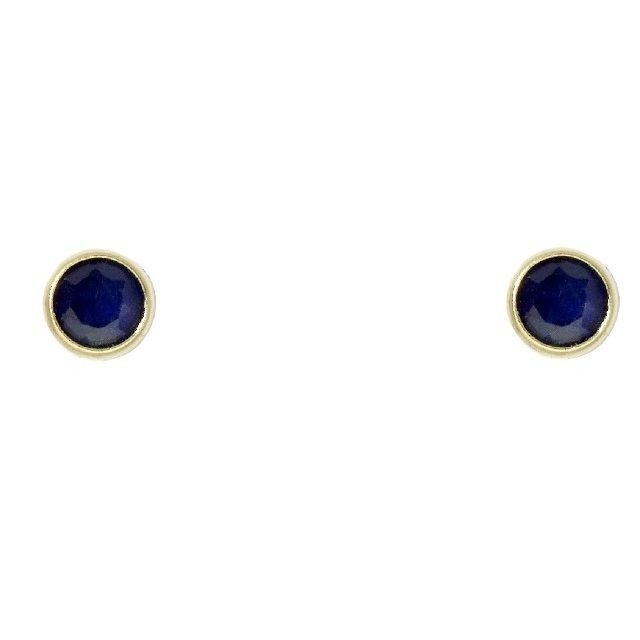Schneider Basic Ohrstecker - Gold ? Zylinder mit schwarzem Safir klein ? ZS05