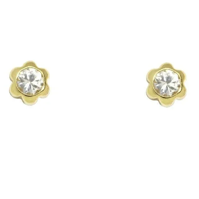 Schneider Basic Ohrstecker - Gold - Blumen mit Zirkon - ZS26