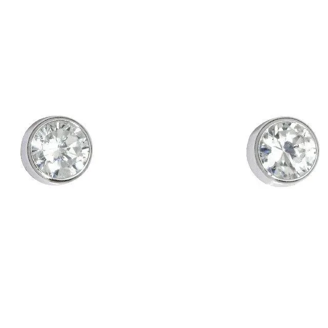 Schneider Basic Ohrstecker - Weißgold ? Zylinder mit Zirkon mittel - ZS13