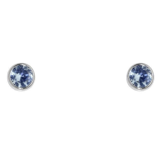 Schneider Basic Ohrstecker - Weißgold - Blauer Zirkon klein - ZS36