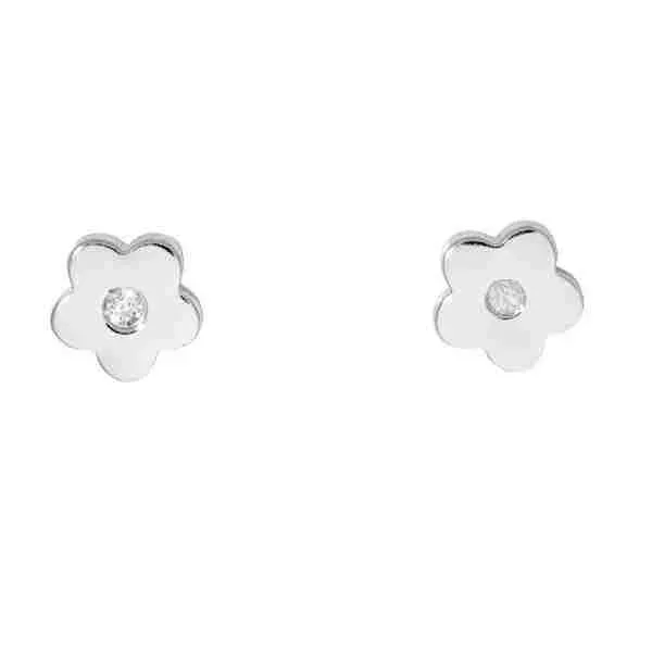 Schneider Basic Ohrstecker - Silber - Blume Weiß - SK10