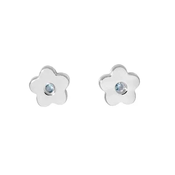 Schneider Basic Ohrstecker - Silber - Blume Blau - SK12