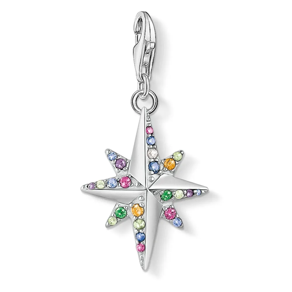 Thomas Sabo Anhänger - Farbiger Stern silber - 1817-342-7