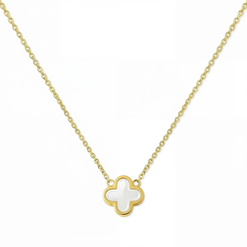 Maja Emulto Halskette - White Clover - EL0003.NE.YG.W