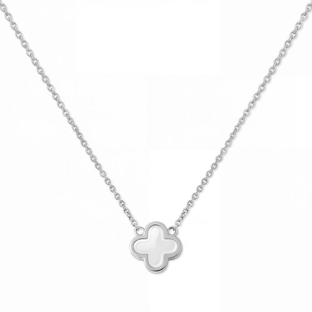 Maja Emulto Halskette - White Clover - EL0003.NE.RH.W