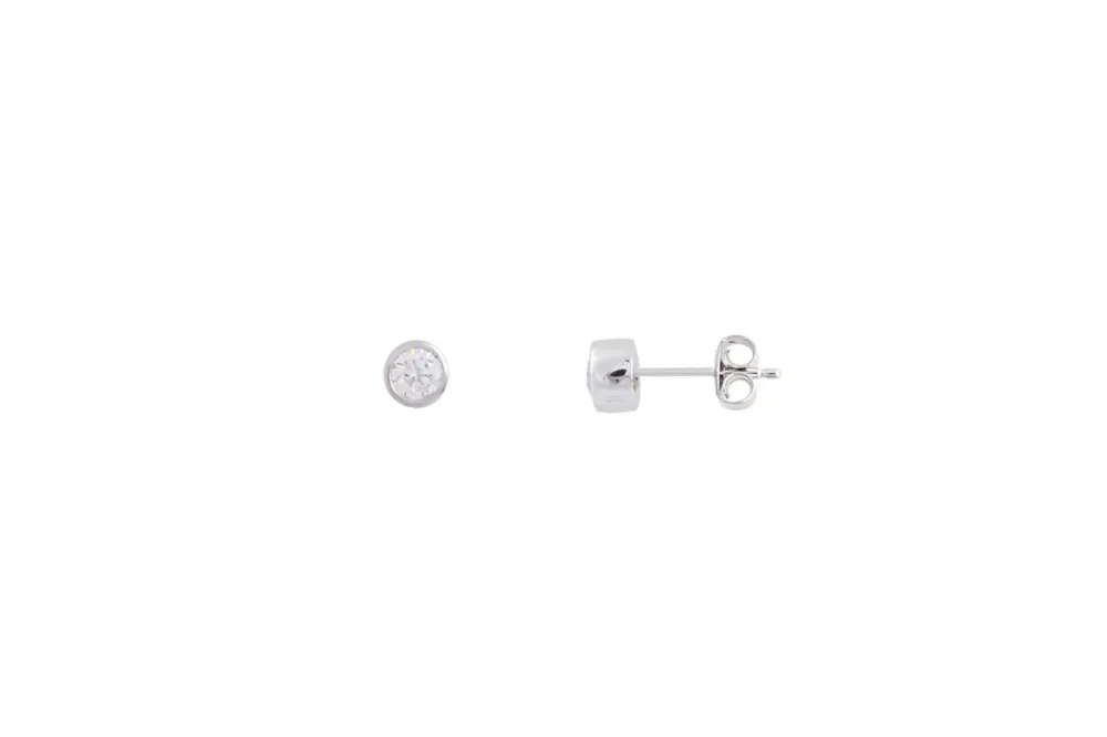 XENOX Ohrstecker - Silver Circle Zargenfassung - XS7122
