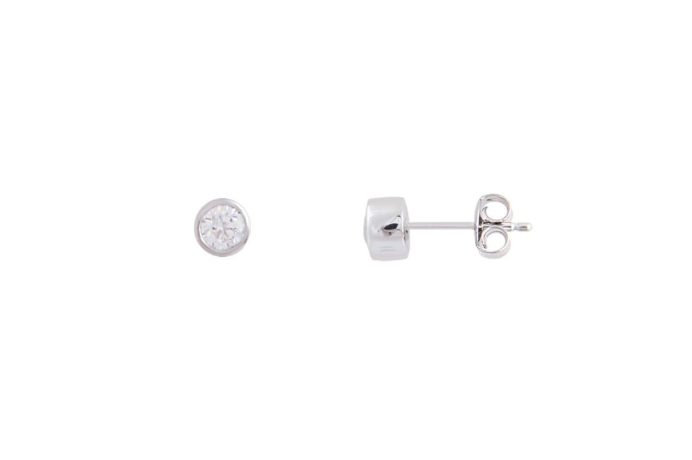 XENOX Ohrstecker - Silver Circle Zargenfassung - XS7156