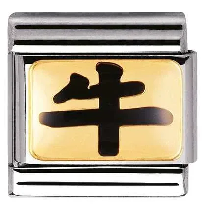 Nomination Classic - STERNZ. CHINA Edelstahl, Email und 18K-Gold (Ochse)