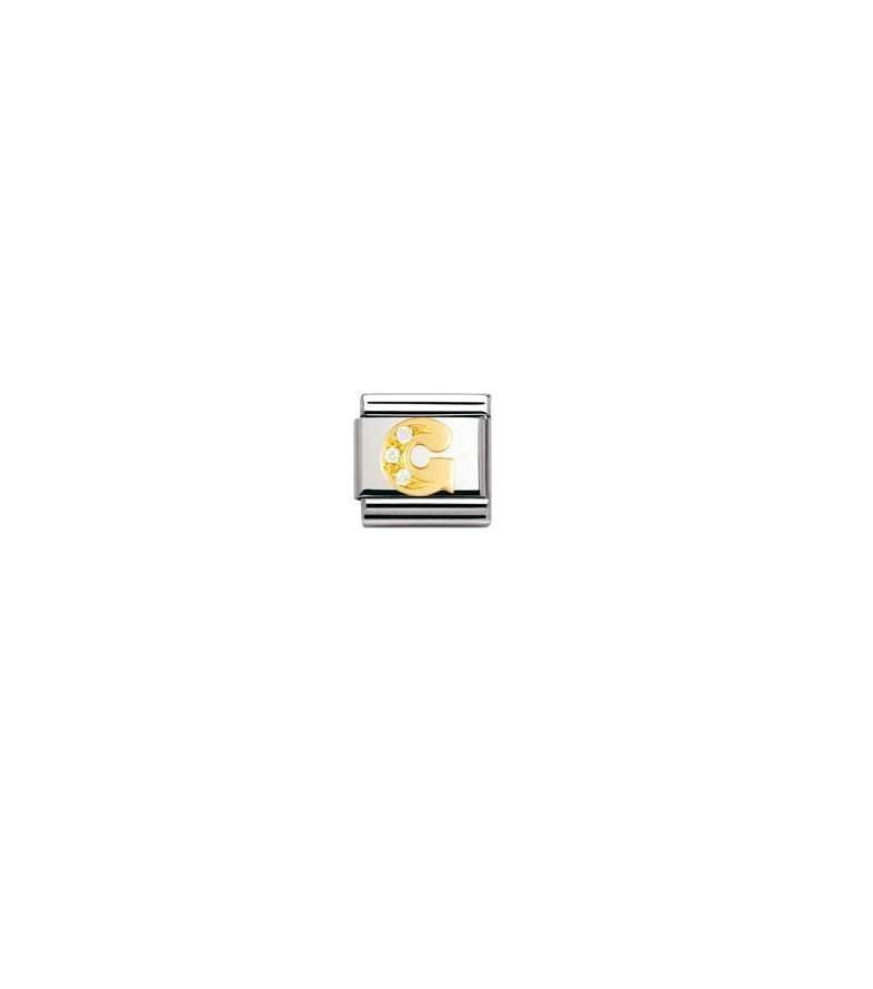 Nomination Classic - BUCHSTABEN Edelstahl, 18K-Gold und Cubic Zirc. (G)