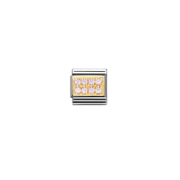 Nomination Classic - PAVE Edelstahl, 18K-Gold und Cubic Zirc. (ROSA)