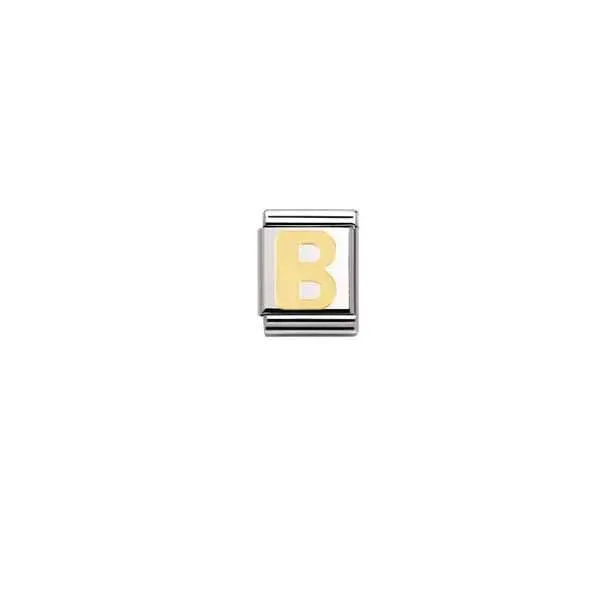 Nomination BIG - BUCHSTABE Edelstahl und 18K-Gold (B)