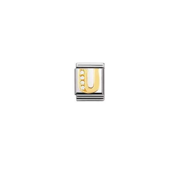 Nomination BIG - BUCHSTABEN Edelstahl, 18K-Gold und Cubic Zirc. (U)