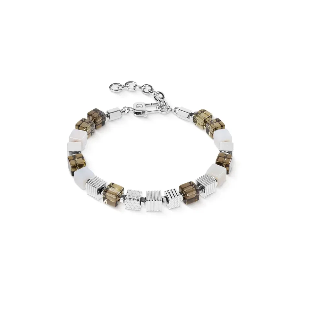 Coeur de Lion Armband - Rauchquarz Graphic Cubes - 092530.1711.0