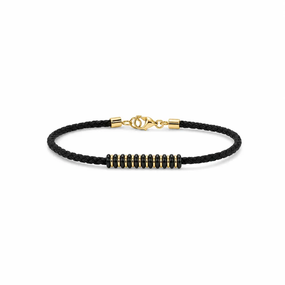 Palido Armband - Palido Armband 585 Gold Schwarz Leder - 118-1727