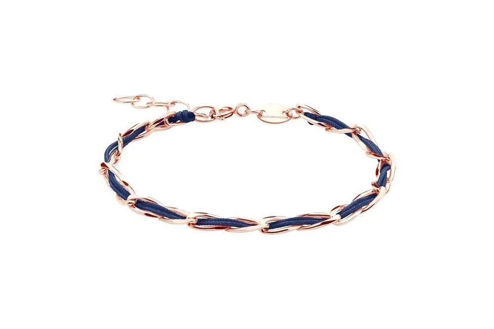 Momentoss Armband - Textil - Dunkelblau - Rose vergoldet - 20200926