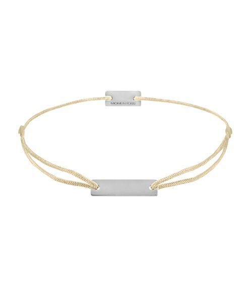 Momentoss Filo Armband - Textil - Beige - Silber - Eckig - 21200041