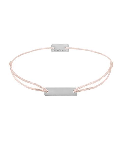 Momentoss Filo Armband - Textil - Hellrosa - Silber - Eckig - 21200042