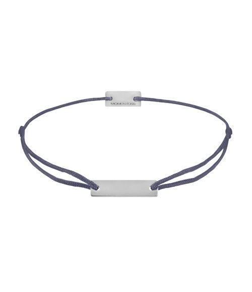 Momentoss Filo Armband - Textil - Lila Grau - Silber - Eckig - 21200044