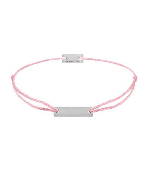 Momentoss Filo Armband - Textil - Rosa, Dunkel - Silber - Eckig - 21200050