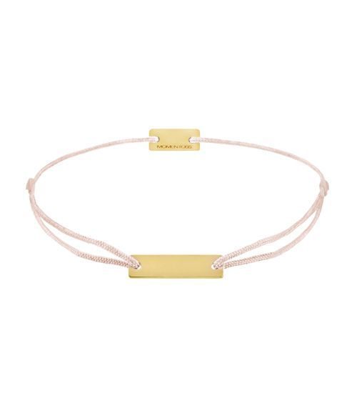 Momentoss Filo Armband - Textil - Hellrosa - Gold - Eckig - 21200056