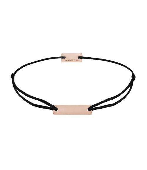 Momentoss Filo Armband - Textil - Schwarz - Rosé - Eckig - 21200063
