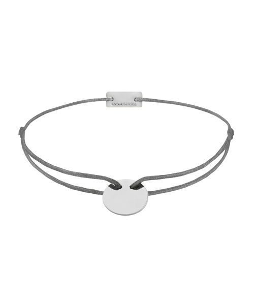Momentoss Filo Armband - Textil - Dunkelgrau - Silber - 21200004
