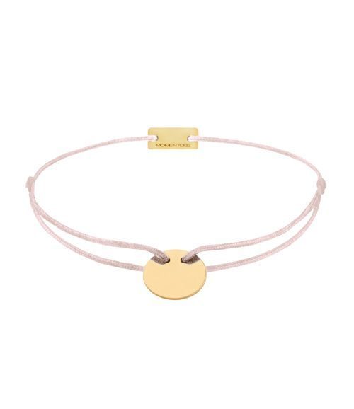 Momentoss Filo Armband - Textil - Hellrosa - Gold - 21200017
