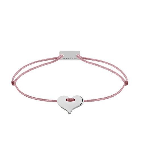 Momentoss Filo Armband - Textil - Rosa-Braun - rhodiniert - Herz - 21200214