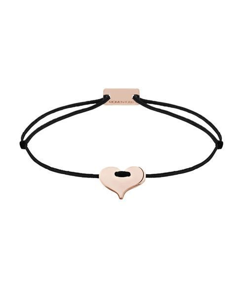 Momentoss Filo Armband - Textil - Schwarz - rosé vergoldet - Herz - 21200218