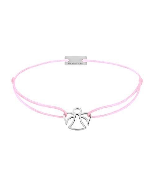 Momentoss Filo Armband - Textil - Babyrosa - rhodiniert - Engel - 21200629