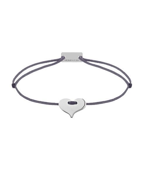Momentoss Filo Armband - Textil - Grau-Lila - rhodiniert - Herz - 21200988