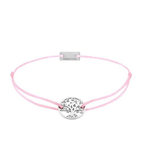 Momentoss Filo Armband - Textil - Babyrosa - rhodiniert - Lebensbaum - 21200936