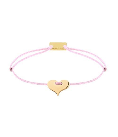 Momentoss Filo Armband - Textil - Babyrosa - vergoldet - Herz - 21201046