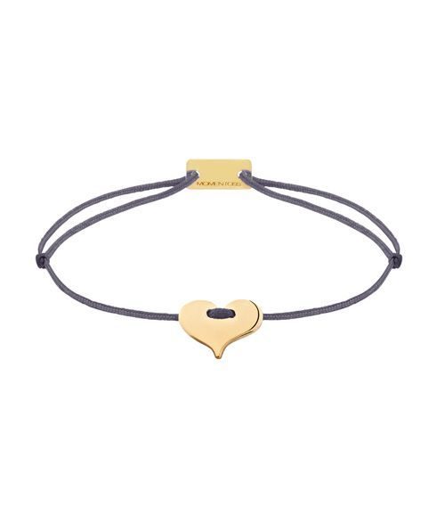 Momentoss Filo Armband - Textil - Grau-Lila - vergoldet - Herz - 21201056