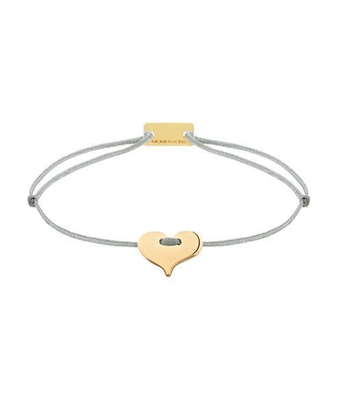 Momentoss Filo Armband - Textil - Hellgrau - vergoldet - Herz - 21201063