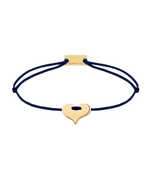 Momentoss Filo Armband - Textil - Dunkelblau - vergoldet - Herz - 21201080